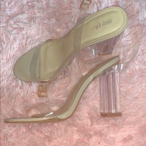 Nasty gal clear wrap heels! Only been worn once!
